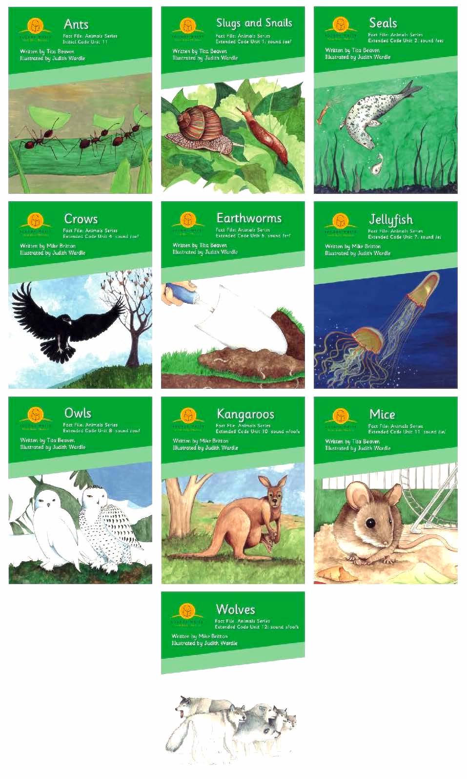 Sounds-Write Extended Code: Fact File: Animals. Non-fiction decodable books  (Set of 10 titles) – Sound Foundations for Literacy